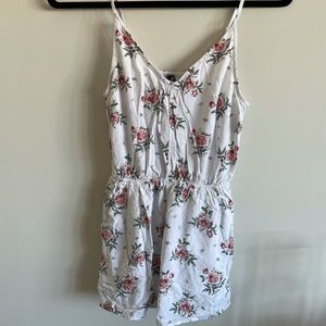 H&M floral white romper size S